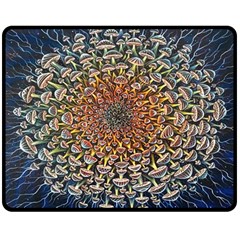 Mirror Fractal Double Sided Fleece Blanket (medium)  by Sparkle