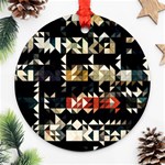 Art-design-color-banner-wallpaper Ornament (Round) Front