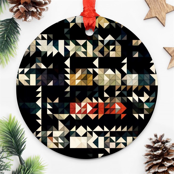 Art-design-color-banner-wallpaper Ornament (Round)