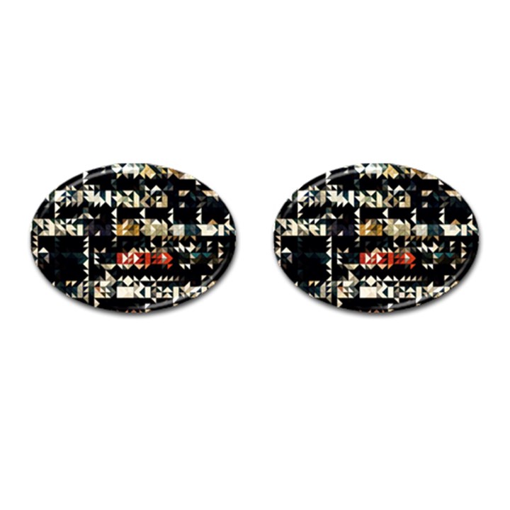 Art-design-color-banner-wallpaper Cufflinks (Oval)