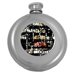 Art-design-color-banner-wallpaper Round Hip Flask (5 oz)