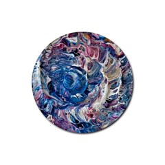 Abstract Ammonite Rubber Coaster (round) by kaleidomarblingart