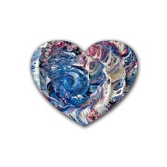 Abstract Ammonite Rubber Coaster (heart) by kaleidomarblingart