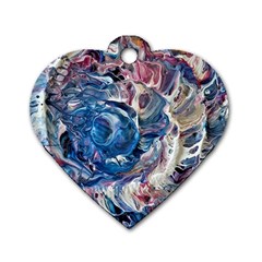 Abstract Ammonite Dog Tag Heart (two Sides) by kaleidomarblingart