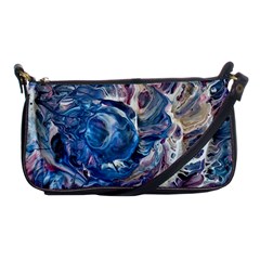 Abstract Ammonite Shoulder Clutch Bag by kaleidomarblingart