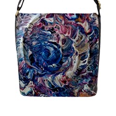 Abstract Ammonite Flap Closure Messenger Bag (l) by kaleidomarblingart