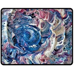 Abstract Ammonite Double Sided Fleece Blanket (medium)  by kaleidomarblingart