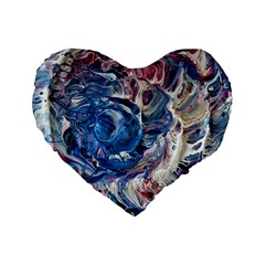 Abstract Ammonite Standard 16  Premium Flano Heart Shape Cushions by kaleidomarblingart