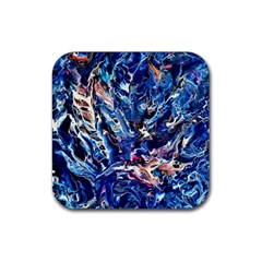 Cobalt Delta Rubber Coaster (square) by kaleidomarblingart