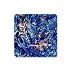 Cobalt Delta Square Magnet by kaleidomarblingart