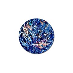 Cobalt Delta Golf Ball Marker by kaleidomarblingart