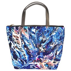 Cobalt Delta Bucket Bag by kaleidomarblingart