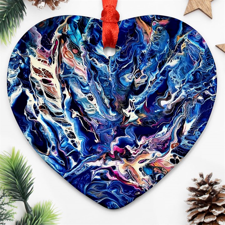 Cobalt delta Heart Ornament (Two Sides)