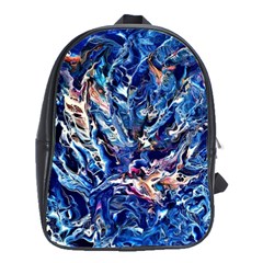 Cobalt Delta School Bag (large) by kaleidomarblingart