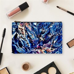 Cobalt Delta Cosmetic Bag (medium) by kaleidomarblingart