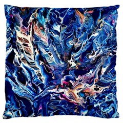 Cobalt Delta Large Cushion Case (two Sides) by kaleidomarblingart