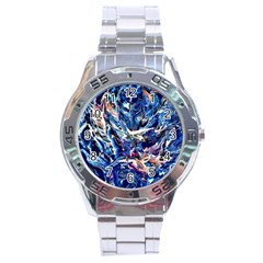 Cobalt Delta Stainless Steel Analogue Watch by kaleidomarblingart