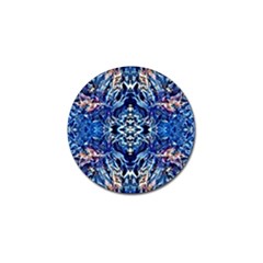 Cobalt Arabesque Golf Ball Marker (4 Pack) by kaleidomarblingart