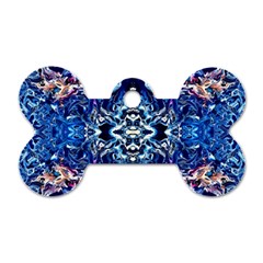 Cobalt Arabesque Dog Tag Bone (one Side)