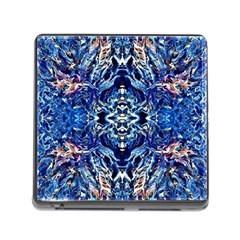 Cobalt Arabesque Memory Card Reader (square 5 Slot) by kaleidomarblingart