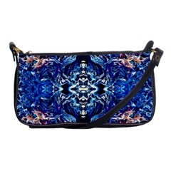 Cobalt Arabesque Shoulder Clutch Bag by kaleidomarblingart