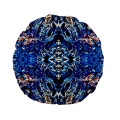 Cobalt Arabesque Standard 15  Premium Round Cushions