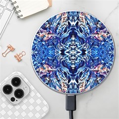 Cobalt Arabesque Wireless Charger by kaleidomarblingart