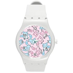 Children Pattern Design Round Plastic Sport Watch (m)