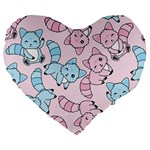 Children Pattern Design Large 19  Premium Heart Shape Cushions Front