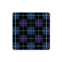 Blue Black Modern Plaids Square Magnet by ConteMonfrey