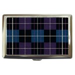 Blue black modern plaids Cigarette Money Case Front