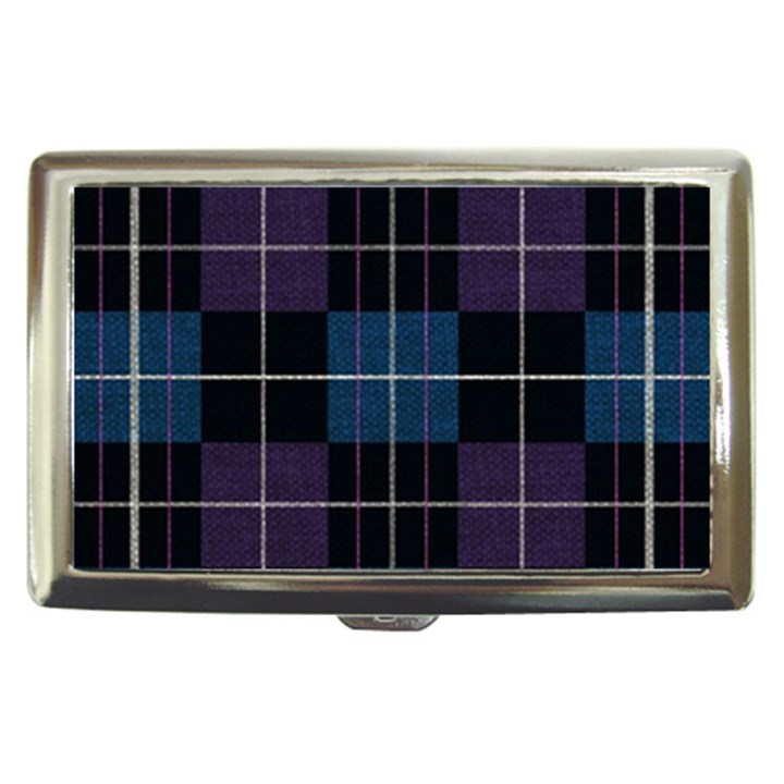 Blue black modern plaids Cigarette Money Case