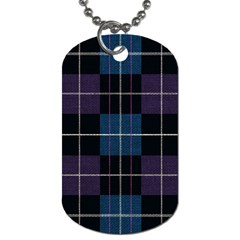 Blue Black Modern Plaids Dog Tag (two Sides) by ConteMonfrey