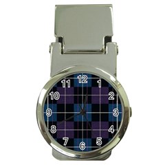 Blue Black Modern Plaids Money Clip Watches by ConteMonfrey