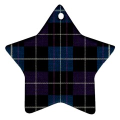 Blue Black Modern Plaids Star Ornament (two Sides) by ConteMonfrey