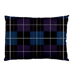 Blue Black Modern Plaids Pillow Case by ConteMonfrey