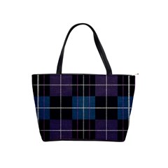 Blue Black Modern Plaids Classic Shoulder Handbag by ConteMonfrey