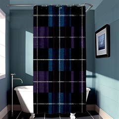 Blue Black Modern Plaids Shower Curtain 36  X 72  (stall)  by ConteMonfrey