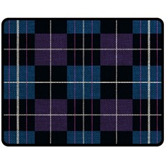 Blue Black Modern Plaids Double Sided Fleece Blanket (medium)  by ConteMonfrey