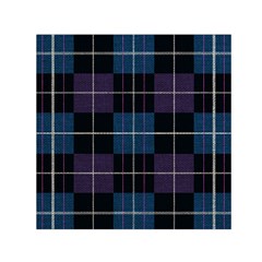 Blue Black Modern Plaids Square Satin Scarf (30  X 30 ) by ConteMonfrey