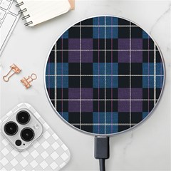 Blue Black Modern Plaids Wireless Charger by ConteMonfrey