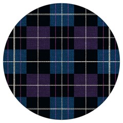 Blue Black Modern Plaids Round Trivet by ConteMonfrey