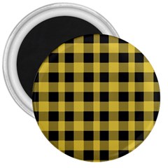 Black And Yellow Small Plaids 3  Magnets by ConteMonfrey