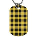 Black and yellow small plaids Dog Tag (One Side) Front