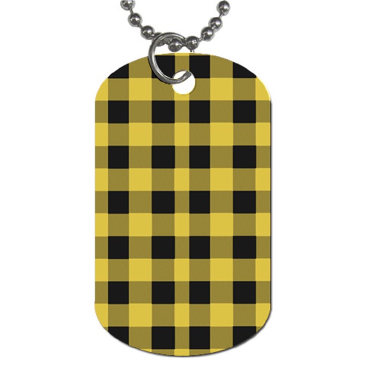 Black and yellow small plaids Dog Tag (One Side)