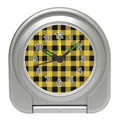 Black And Yellow Small Plaids Travel Alarm Clock by ConteMonfrey