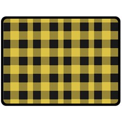 Black And Yellow Small Plaids Fleece Blanket (large)  by ConteMonfrey