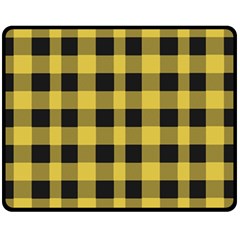 Black And Yellow Small Plaids Fleece Blanket (medium)  by ConteMonfrey