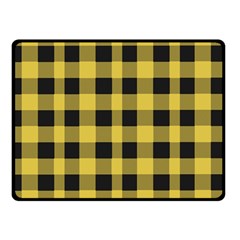 Black And Yellow Small Plaids Double Sided Fleece Blanket (small)  by ConteMonfrey