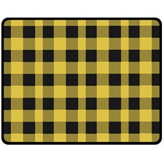 Black And Yellow Small Plaids Double Sided Fleece Blanket (medium)  by ConteMonfrey